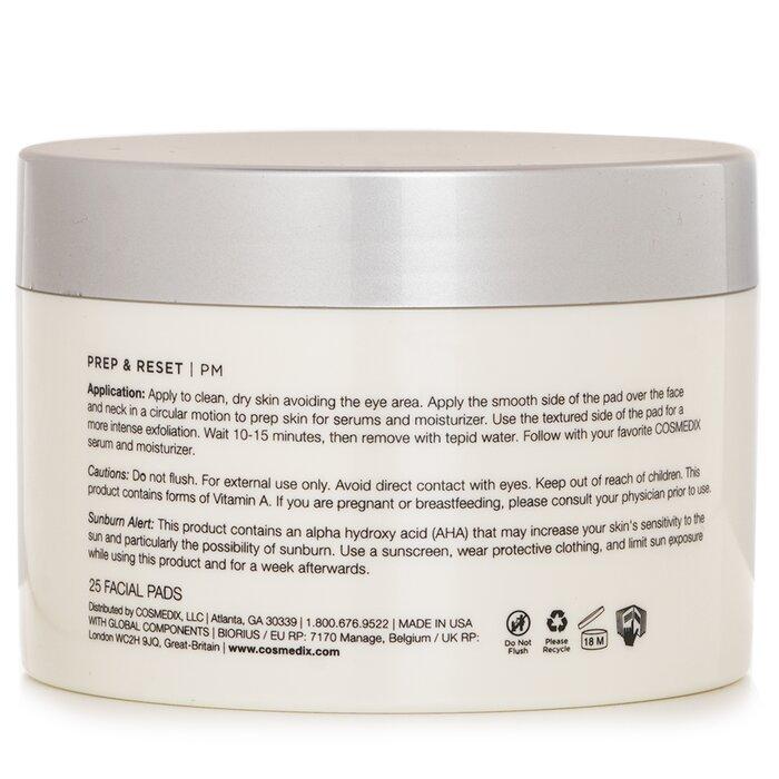 CosMedix Prep & Reset Double-Sided Lactic Acid Exfoliating Facial Pads