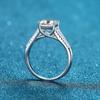 2 Carat Asscher Cut Moissanite Full Diamond Ring For Women Vintage Engagement Bridel Jewelry S925 Silver Plated Platinum