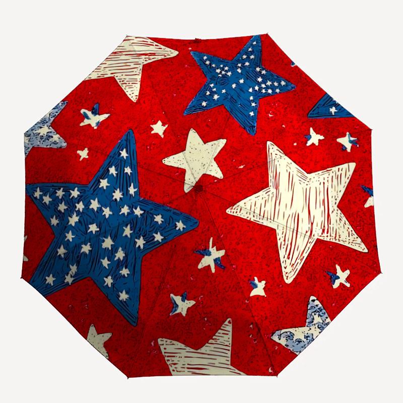 1pc Stars, Patriotic Automatic Folding Umbrella - Portable Collapsible, 8-Rib Durable Frame, Perfect for Outdoor Use yy251218116