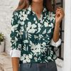 Women's Button Down Prints Shirt Long Sleeve Shirt Business Work Tops Casual With Pockets Jacket