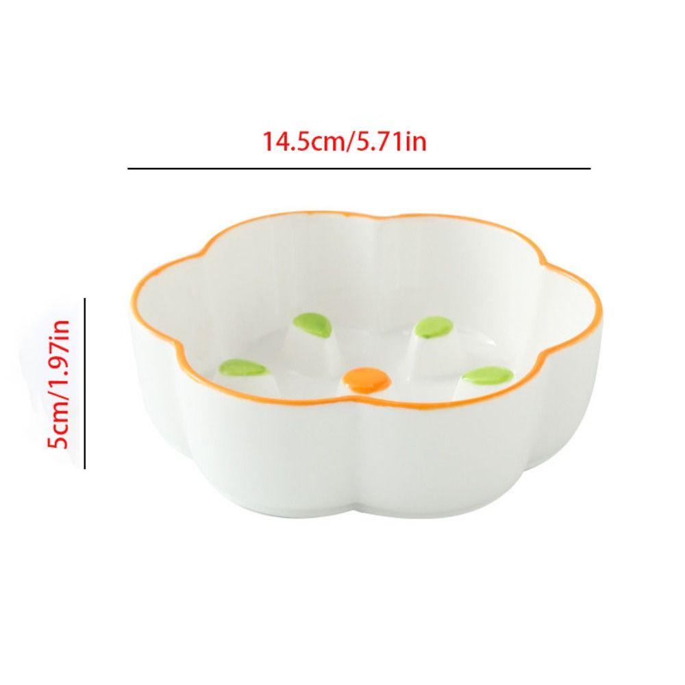 Neck Guard Slow Feeder Bowl Large Diameter Cat Water Bowl Ceramic Raised Pet Bowl  Household Use