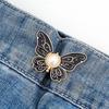 Pants Waist Tighteners No-Sewing Butterfly Flower Buttons Pins Adjustable Waist Buckle Extender Pants Waist Clip for Loose Jeans Skirts