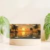 Pc D Flat Poster Beach Sunset License Plate Tropical Palm Tree and Ocea  Suitable for Cars Trucks SUVs  Coastal Decor Gift