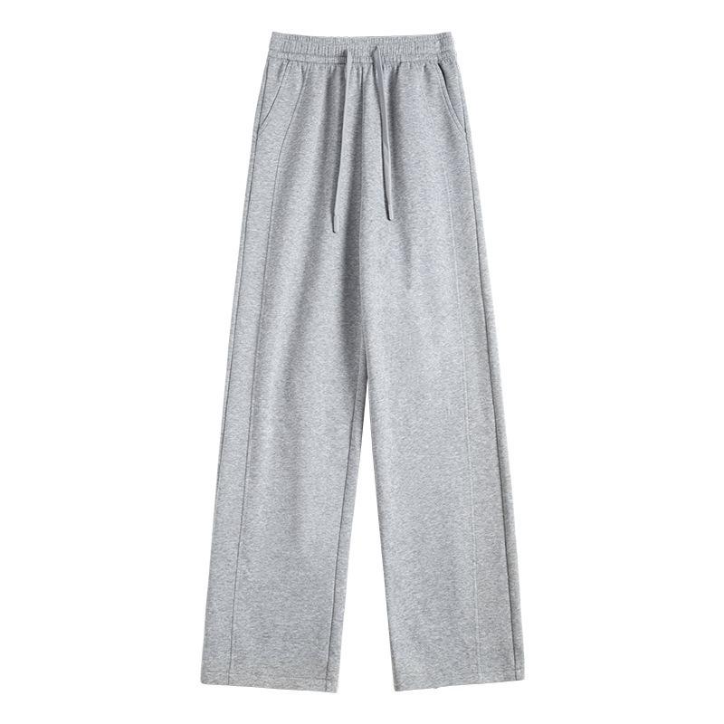 Banana wide-leg pants women's new autumn and winter velvet small narrow version straight casual gray sweatpants