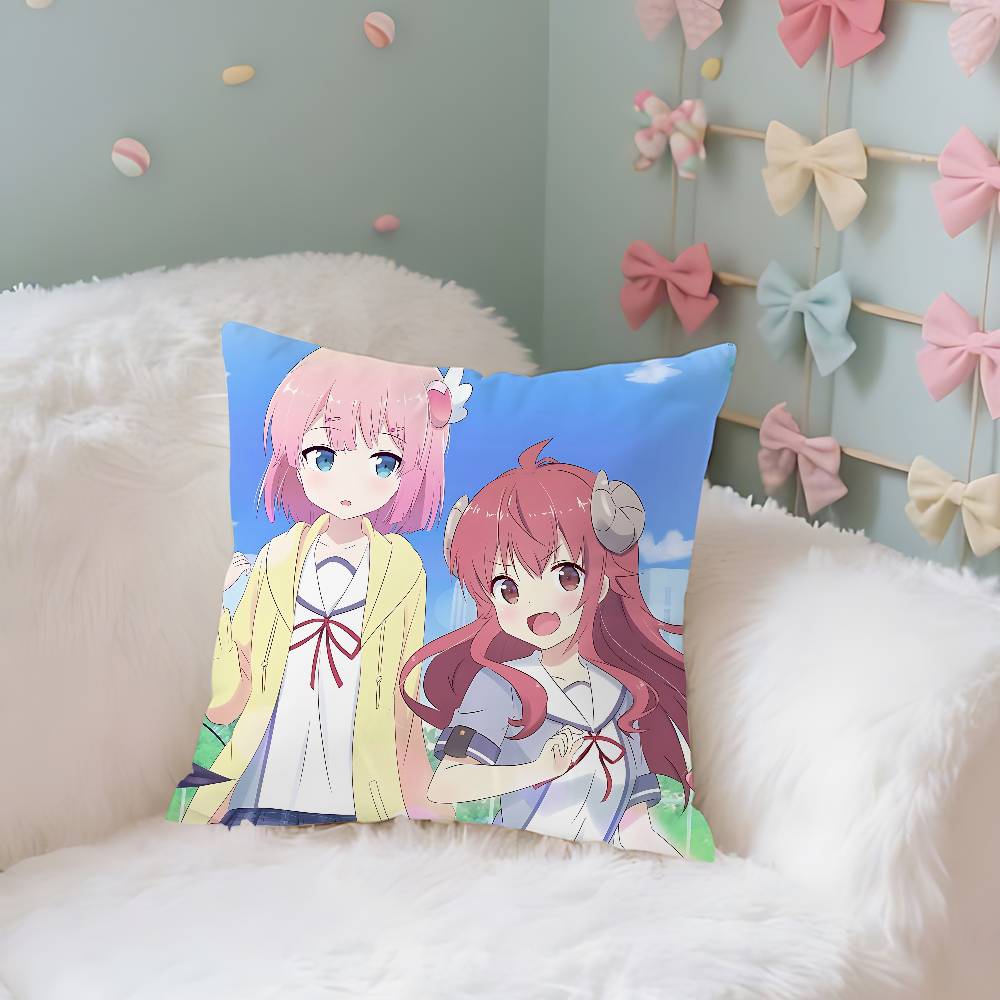 Das Dämonenmädchen von nebenan Kawaii Kissenbezug Dekokissenbezug Nordischer Vintage-Stil Kissenbezüge Wohnzimmer Sofa Couch Sitz