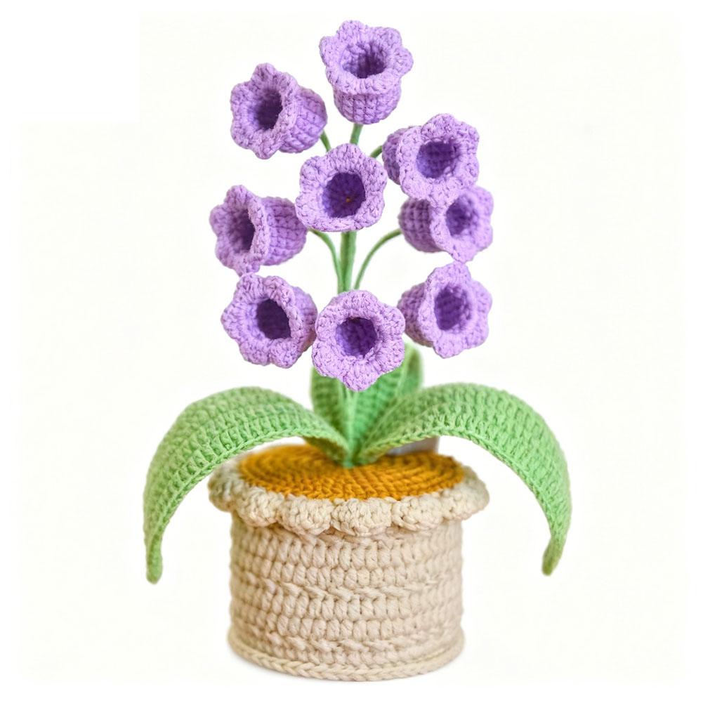 Lily of The Valley Lamp,Crochet Artificial Flowers with Night Lights,Cordless Table Lamp- Women Gift Ideas,Desk Home Decorations