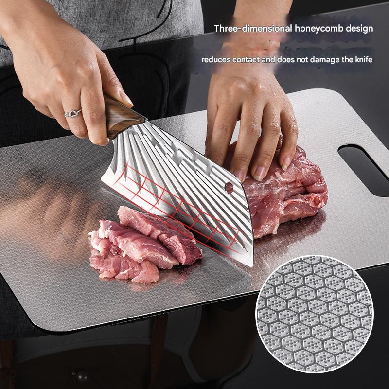 3pcs Stainless Steel Panel and Chopping Board Kitchen Household Thickened Double Sided Cutting Board Block Kneading Dough Board