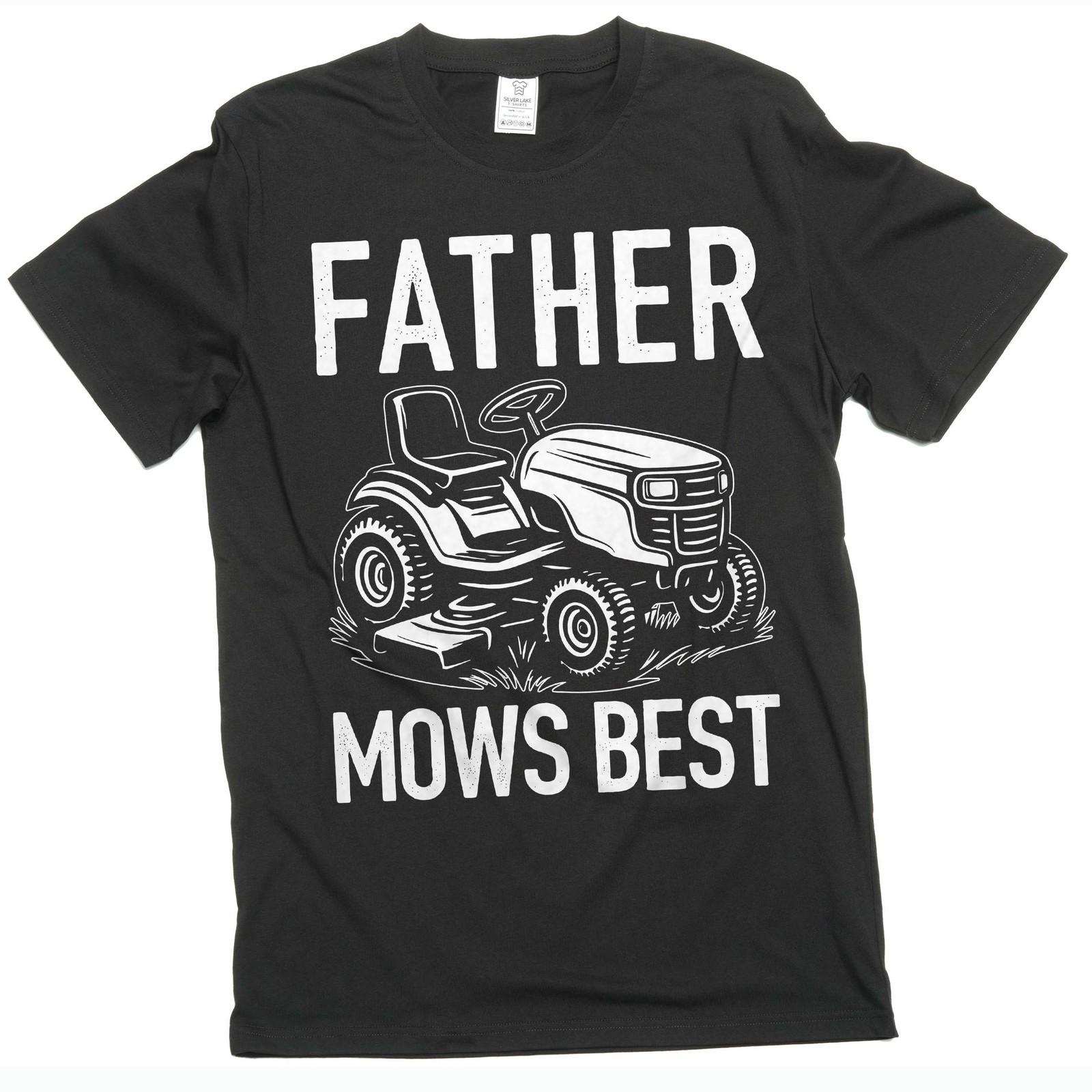 Men s Father Mows best funny T-shirt Lawn funny dad grass cutting mowing tee S разноцветный