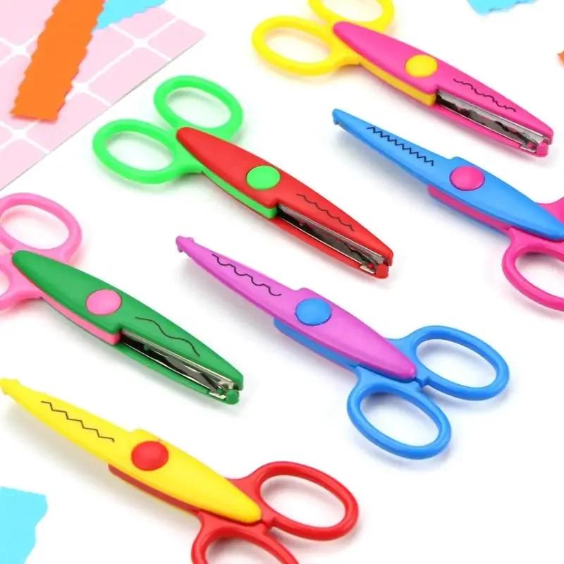 Minimalistic Lace Scissors Wavy Pattern Small Round Head Children Special Student Art Tool Stationery Scissor For Scrapbooking