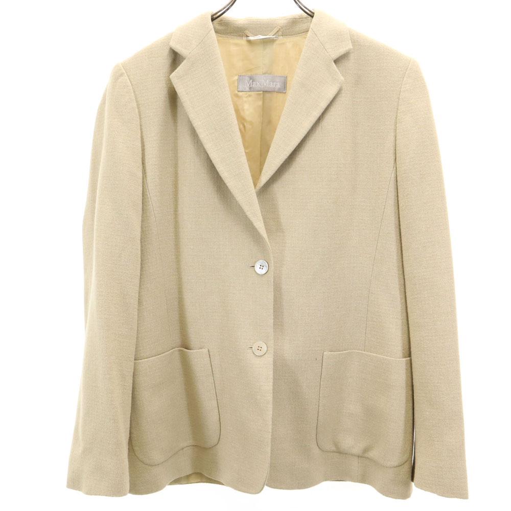 MAX MARA Made in Italy Silk Blend tailored jacket 44 beige blazer Women Used