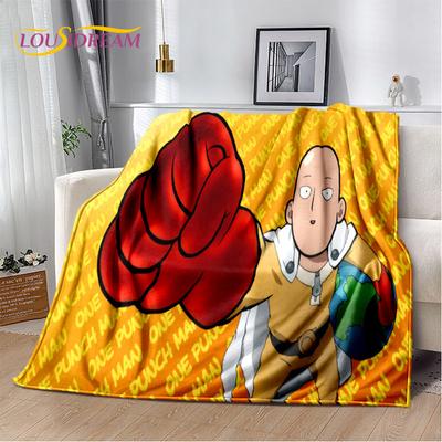 ONE PUNCH MAN Anime Manta de felpa suave de dibujos animados, manta de franela, manta para sala de estar, dormitorio, cama, sofá, cubierta de Picnic para niños