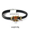 One Piece Straw Hat Luffy Multi-Layer Leather Bracelet with Skull Design