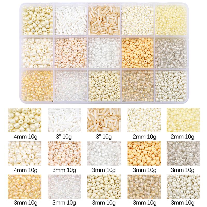 Seed Beads Kit Loose Bead Tube Beads Set with Box for DIY Jewelry Beaded Necklace Bracelet Earring Making Kit