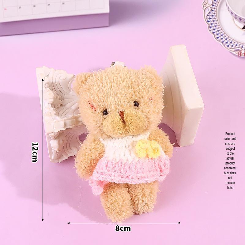 

Blush Bear Plush Vest Keychain - Cute Teddy Backpack Charm Gift 12CM