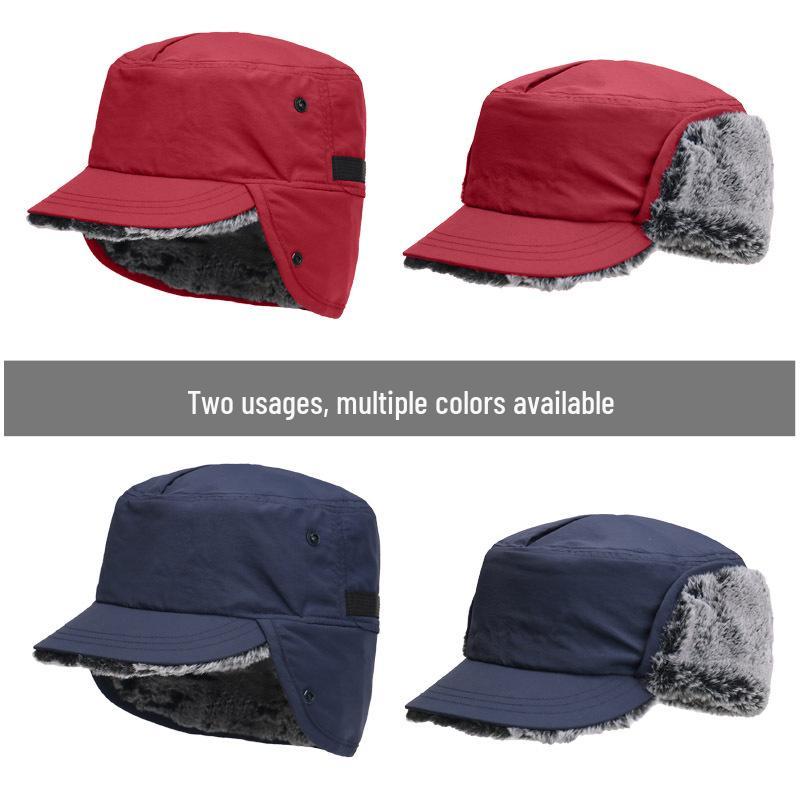 Winter Trapper Hat: Windproof Military-Style with Velvet Ear Protection for Men & Women