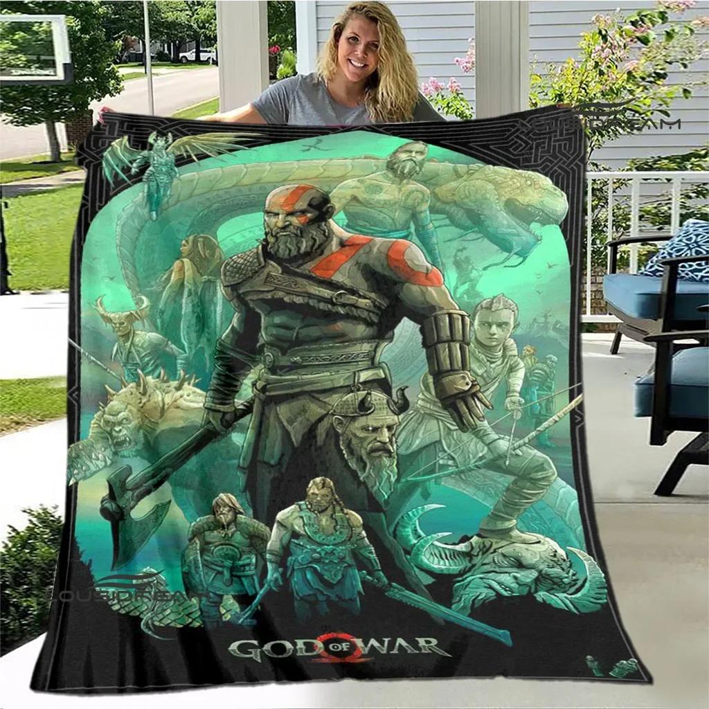 Game God of War Printed Blanket Picnic Blanket Warm Flannel Blankets Home Bed Linings Blankets for Beds Birthday Gift