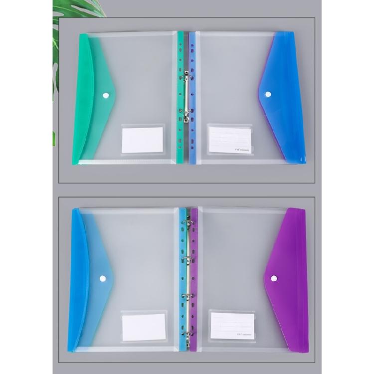 Pack of 6 Expandable Punched Pockets Clear Plastic Document Envelope File Wallets with 11 Holes Letter Size Folder Bag
