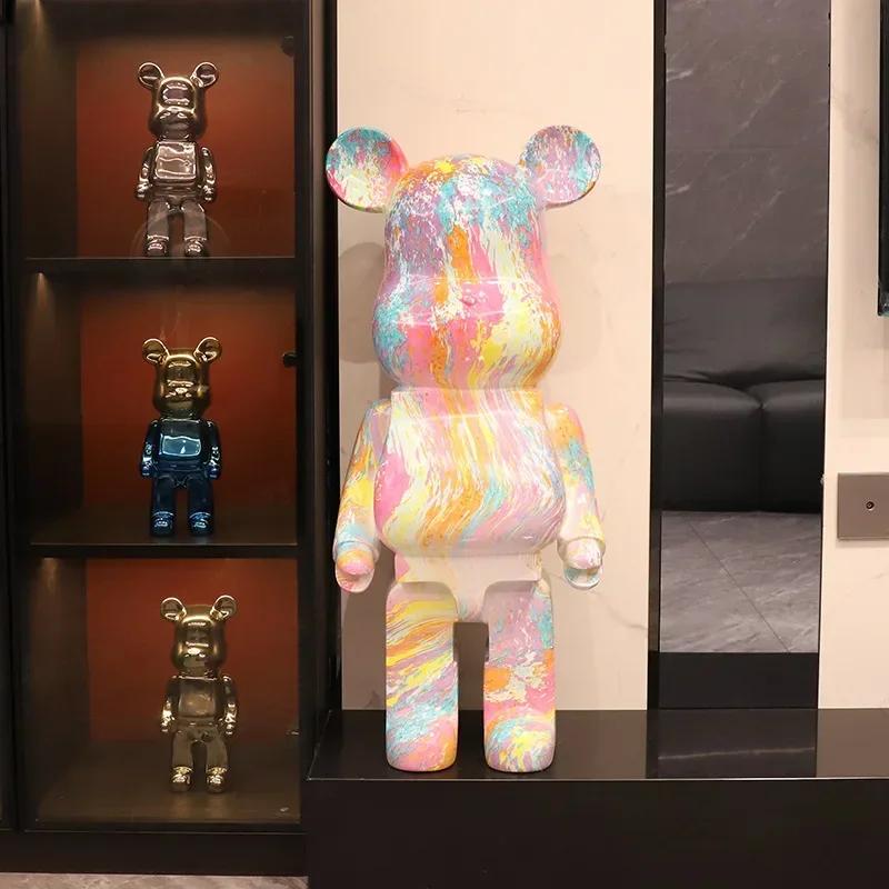 Creative Modern 50cm Cartoon Violent Bear Decoration Piggy Bank Home Improvement TV Cabinet Large Floor Statue Sculpture Gifts