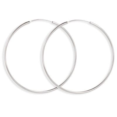 [Q2913] - Silver 'Simplicity' Hoop Earrings (rhodium-plated) - 30 Mm 2 Mm