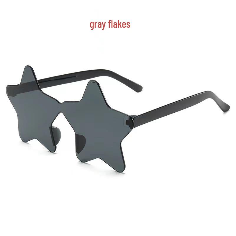 Colorful Rimless Star Party Sunglasses: Fun One-Piece Design
