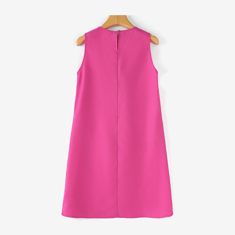 ZANZEA Rochie de damă casual cu guler rotund, fără mâneci, model maieu