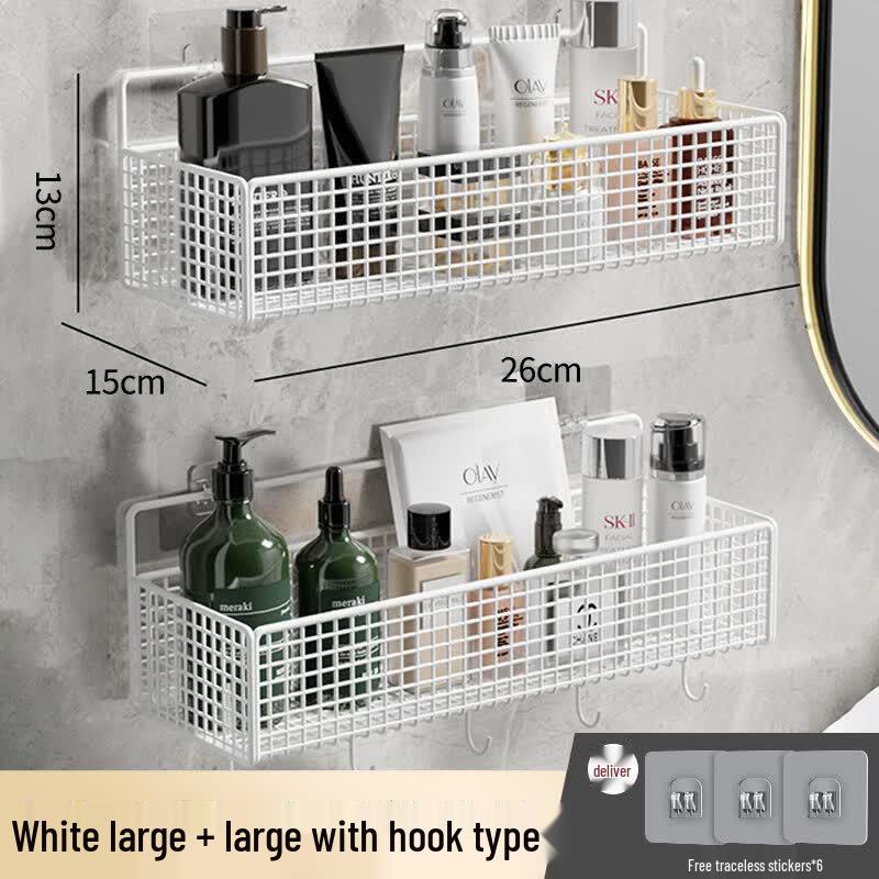 LIEI No-Drill Suction Cup Bathroom Storage Shelf
