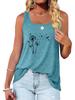 Women Fashion Floral Printed Tank Top Summer Casual O Neck Sleeveless Shirt