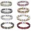 Stainless Steel Chain Bracelet Men Women Cycling Biker Punk Style Titanium Geometric Design