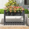 VidaXL Planter with Shelf Grey 111.5x54x81 Cm Solid Pine Wood 823789