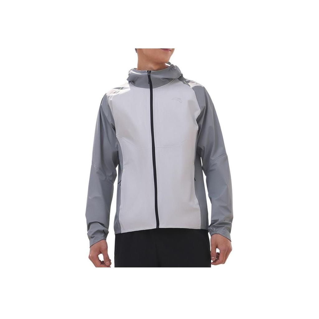 Anta Running Series Moisture Wicking Breathable Casual Windbreaker Men Outerwear Salt-Crystal-Gray 152425604-3