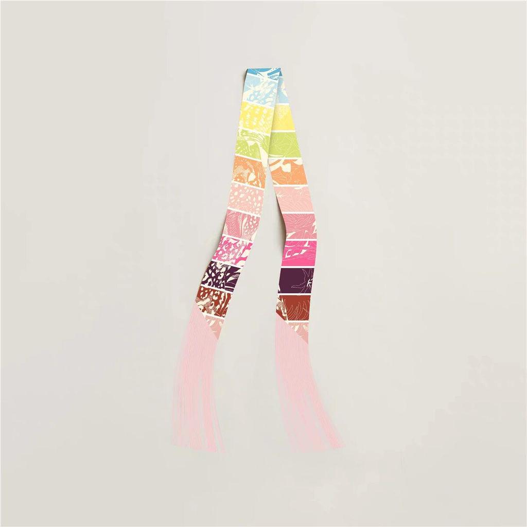 Dámská keprová hedvábná stuha v korejském stylu: Všestranný doplněk ke šále a tašce