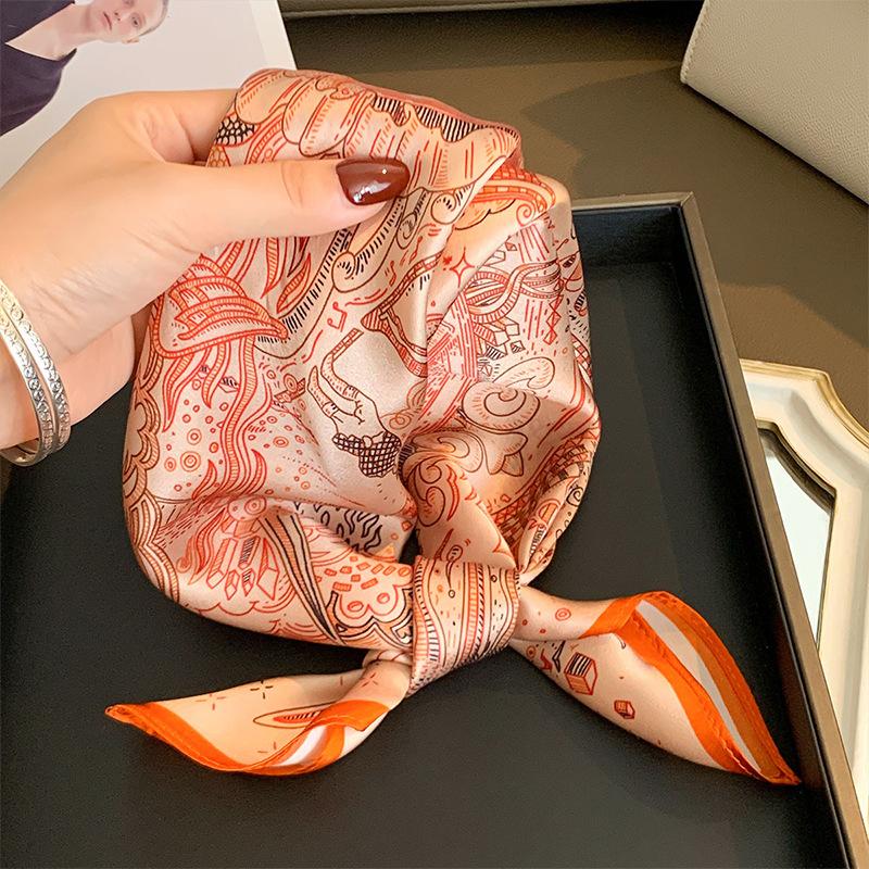 100% Real Silk Scarf Women Square Neck Shawls Wraps for Ladies Foulard Scarves Pashmina Female Hijab Bandana Bufanda Écharpes