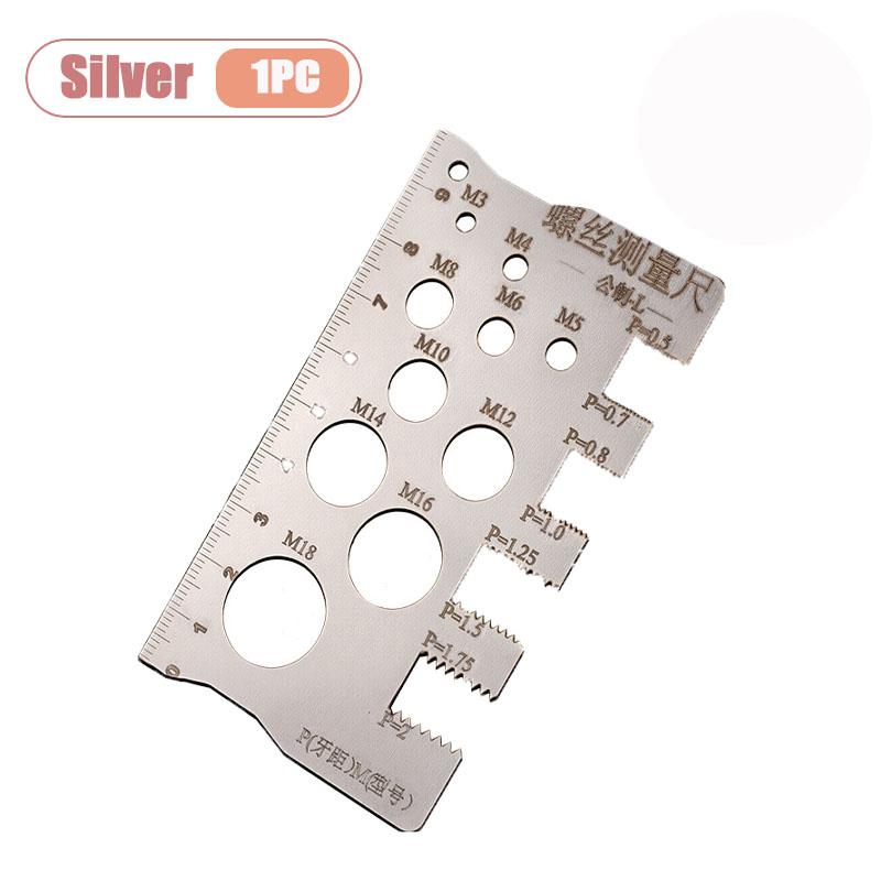 1-20PCS Stainless Steel Screw Measuring Ruler Bolt Nut Thread Checker Gauge Fastener Identifier Tool for Automotive Plumbing