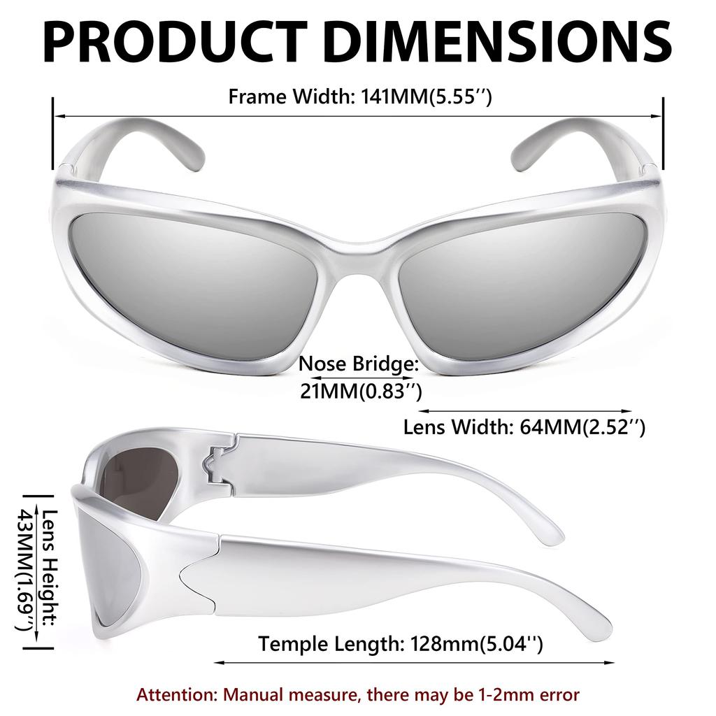 FEISEDY Sunglasses Men Y2K Sport Wellington Mirror Lens B2951
