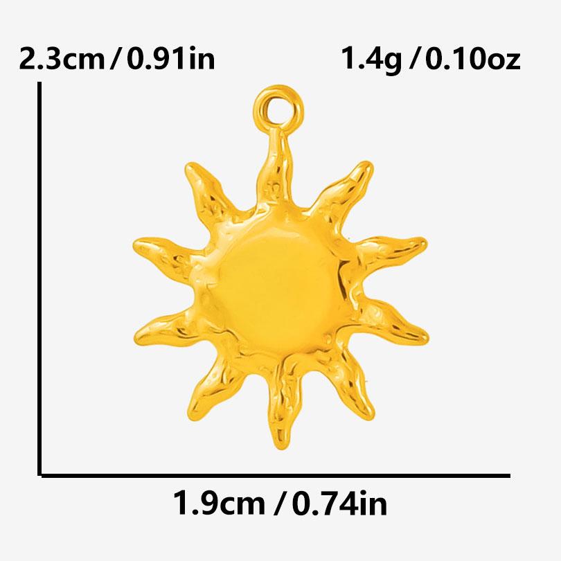 6pcs Silver/Gold Color Stainless Steel Sun Charms For Jewelry Making Supplies Diy Stone Handmade Bracelets Sunshine Pendant Bulk