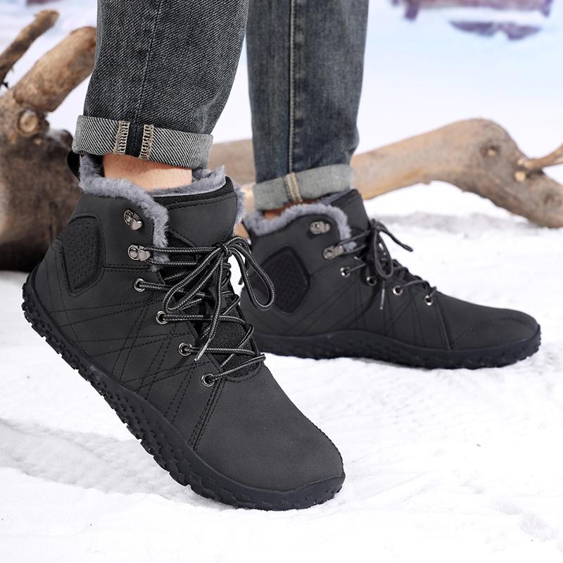 Herren Schneestiefel Groß Outdoor Plüsch Warm Kältefest Schuhe Winter Rutschfest und Abriebfest Hohe Schuhe Weite Handfläche Schuhwerk