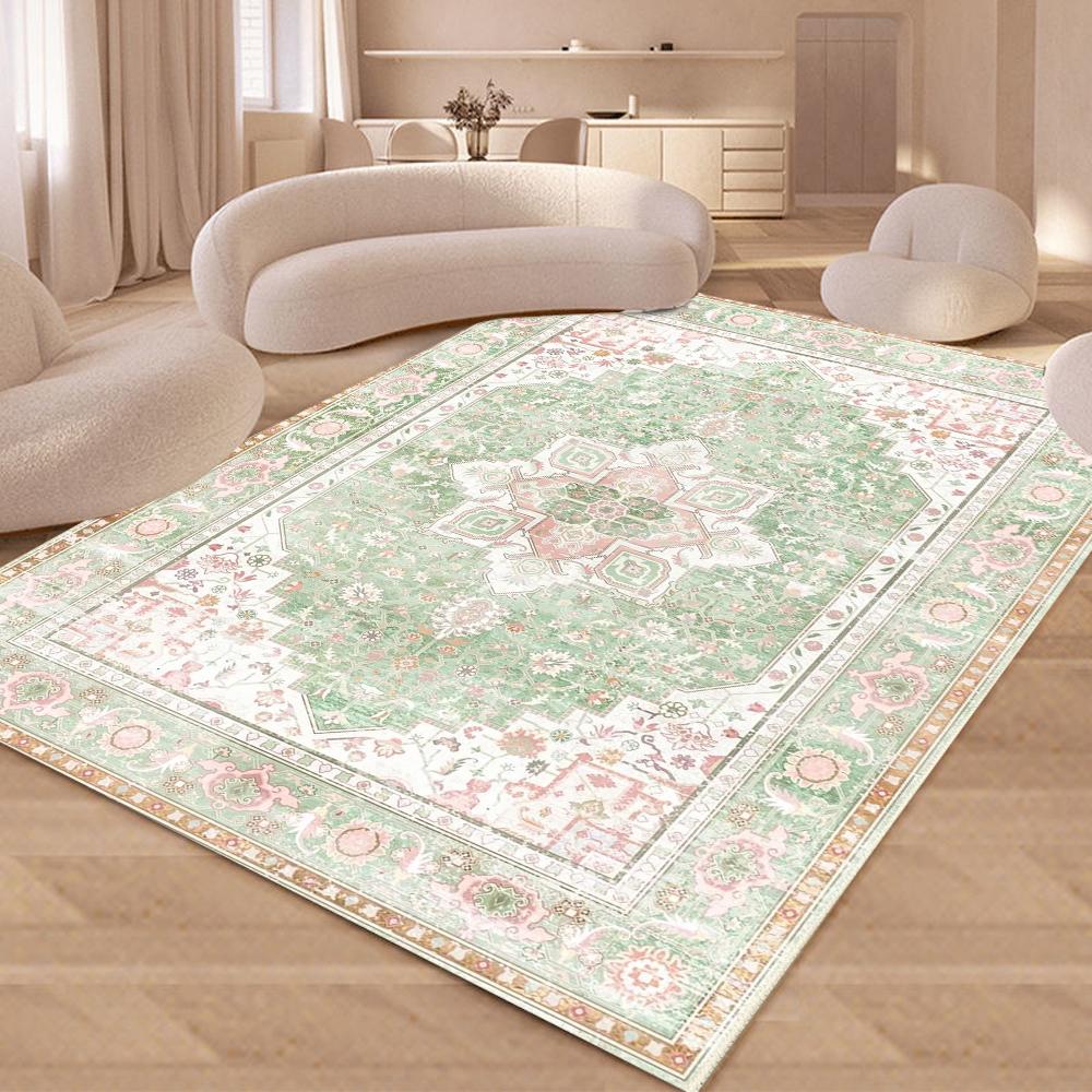 

Vintage Boho Area Rug Large Soft Machine Washable Non-Slip Floor Indoor Carpet for Kitchen Living Room Bedroom Home Decor 50X80CM