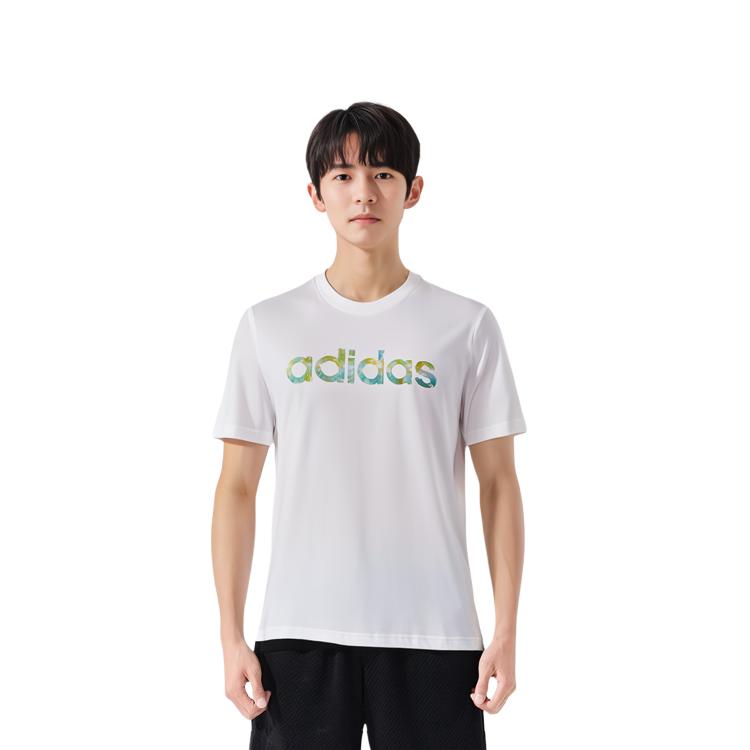 adidas Neo T Shirts Men's White Crew Neck Moderate Straight Fit GP4876