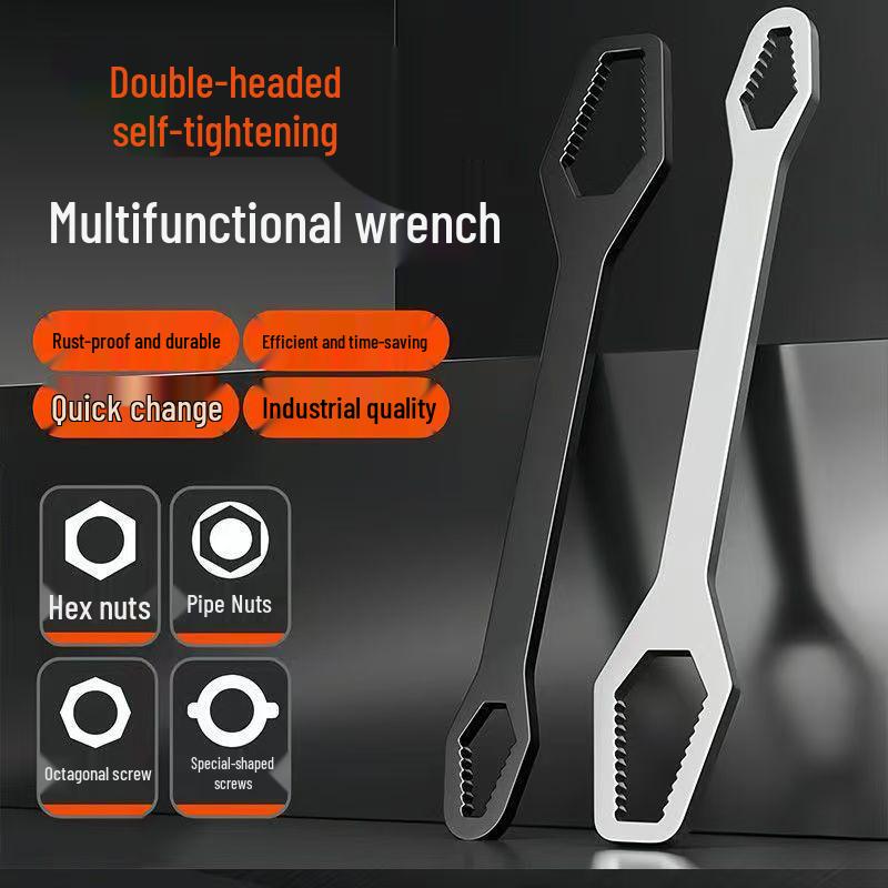 German Universal Double-Ended Self-Tightening Spline Wrench, Small Super Hard Steel, 8-24mm