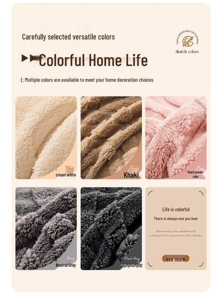 Cross-Border Cream Velveteen Plush Sofa Cushion - Autumn Winter Thick, Non-slip Modern Minimalist Design