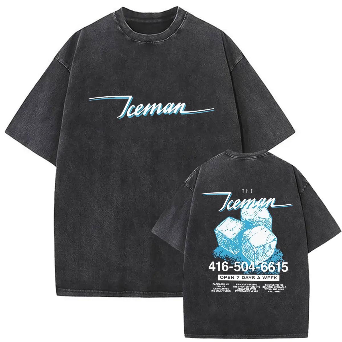Vintage Washed Drake Iceman Album 2026 Double Sided T Shirts Men Women Summer Clothing Fashion Harajuku Oversized Cotton T-shirt S разноцветный