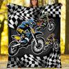 Coperta a Tema Stampata con Motivi di Moto da Fuoristrada - Perfetta per Divano, Letto, Viaggi e Uso Esterno | Lavabile in Lavatrice, Accogliente e Resistente.