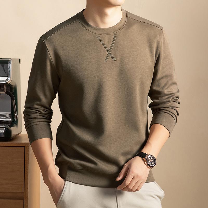 2025 Spring/Autumn Men's Trendy Long Sleeve Sweatshirt: Luxurious Casual Crew Neck Top