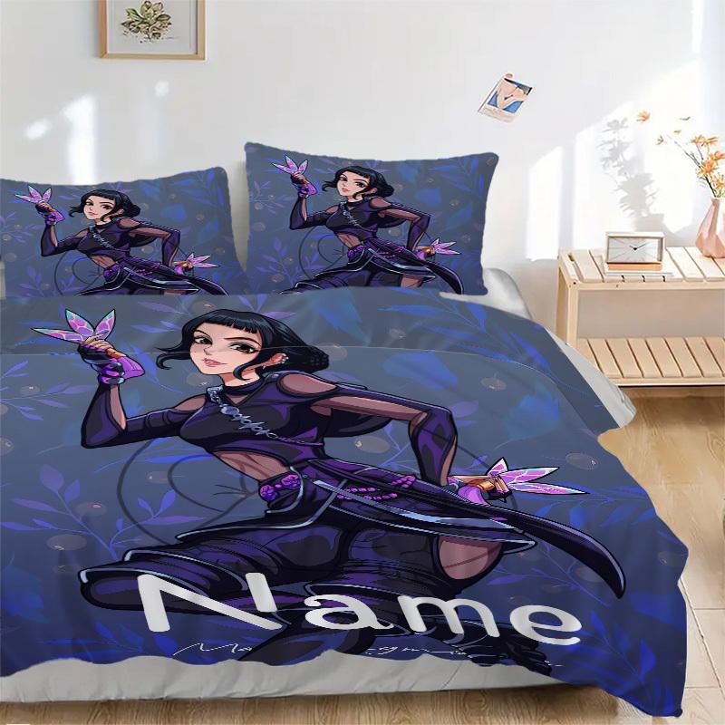 

Purple Warrior with Dual Daggers Bedding Set 3 Piece Comforter Cover Gift for Bedroom,Includes No Insertsjt088 135x200cm