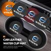 2pcs Car Cup Coaster High Quality Colorful Non Slip Pad Parts For Volvo AWD XC60 S40 XC40 XC90 C30 C70 S60 S80 S90 T6 V40 V50