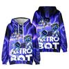 Sudadera con Capucha Estampado Integral 3D Fondo Rayo Astro Bot, Sudadera con Capucha Pullover Personaje de Videojuego