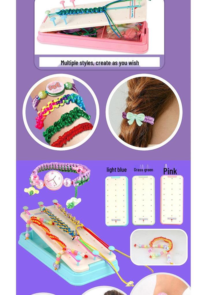 DIY Children's Bracelet Weaving Set: Colorful Craft Toy for Girls
