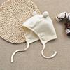 Cute Small Pompom Baby Hat Solid Color Newborn Boy Girl Ear Protection Cap Spring Autumn Infant Toddler Lacing Warm Beanie
