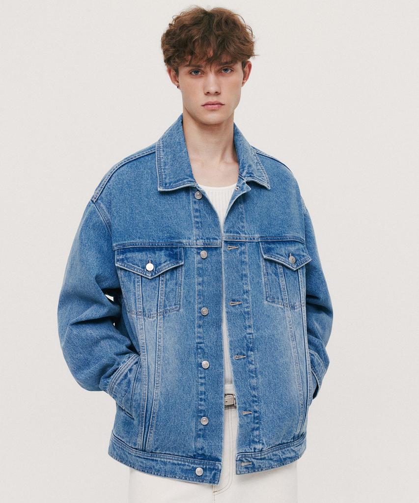 Suare Maxi-Fit Denim Trucker Jacket Black