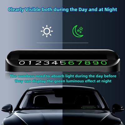 Simple Car Temporary Parking Card Phone Number Car Phone Holder Luminous Telephone Number Plate Car Park Car-styling Accessories